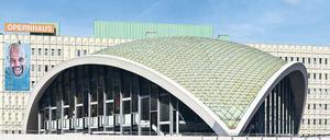 Spektakulärer Neubau 1966. Das Opernhaus in Dortmund. 