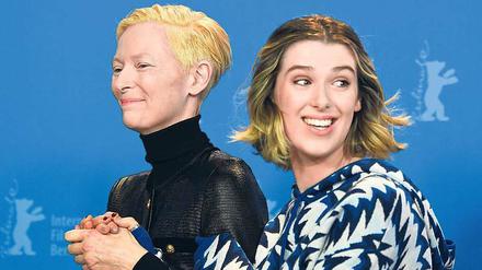 Ganz die Mutter? Berlinale-Stammgast Tilda Swinton bringt erstmals Honor Swinton Byrne zur Pressekonferenz mit.