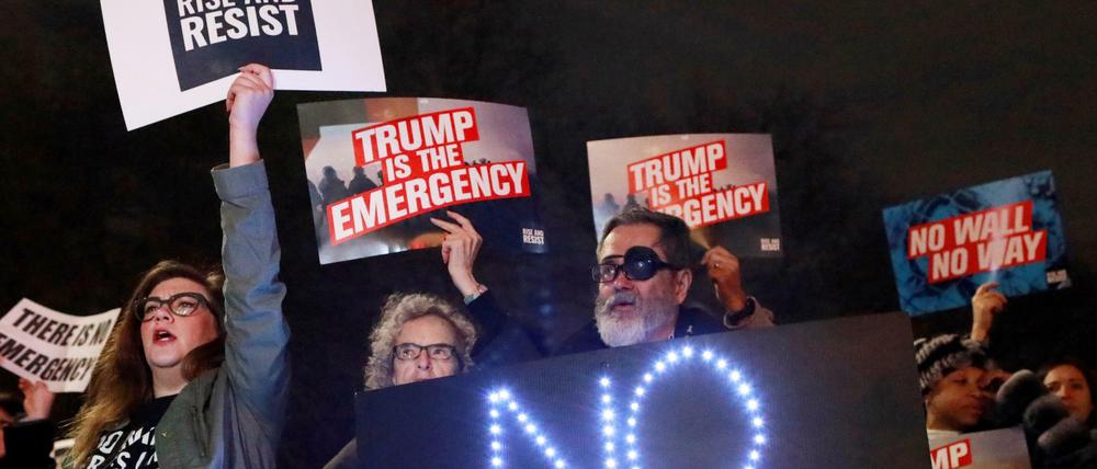 Protest gegen Donald Trumps Mauerpläne in New York