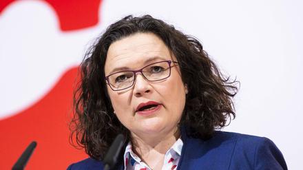 SPD Vorsitzende Andrea Nahles.