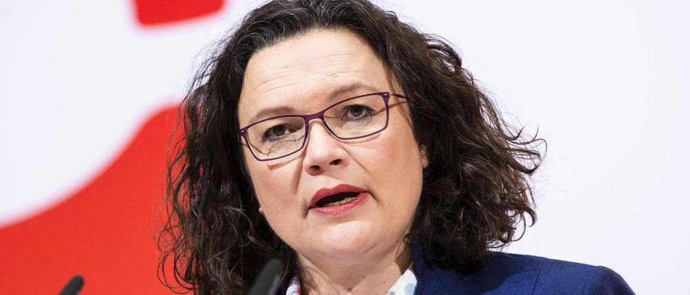 SPD Vorsitzende Andrea Nahles.