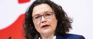 SPD Vorsitzende Andrea Nahles.