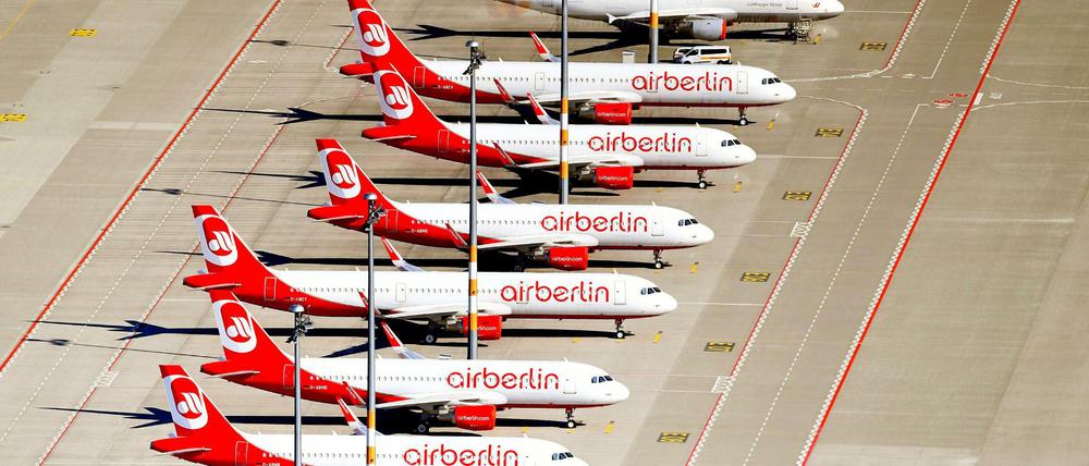 Am Boden: Air Berlin hatte Ende Oktober 2017 den Flugbetrieb eingestellt. Gläubiger konnten Forderungen noch bis zum 1. Februar 2018 beim Insolvenzverwalter anmelden. 
