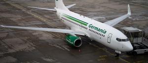 Am Boden. Germania hat den Flugbetrieb in der Nacht vom 4. auf den 5. Februar komplett eingestellt. 