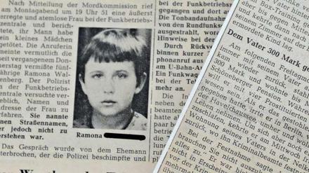 Grausame Tat. So berichtete der Tagesspiegel vor 50 Jahren über die Ermordung der fünfjährigen Ramona.