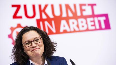 Die Vorsitzende der SPD Andrea Nahles.