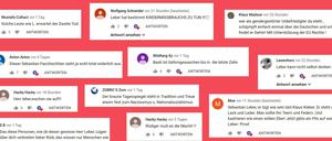 Kostprobe von Youtube-Kommentaren.