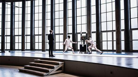 Attacke. Im historischen Kuppelsaal auf dem Berliner Olympiagelände findet auch 2019 wieder das Finale um den Weißen Bären statt.