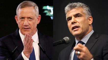 Der ehemalige Armeechef Benny Gantz (l.) und der liberale Politiker Jair Lapid (r.). 