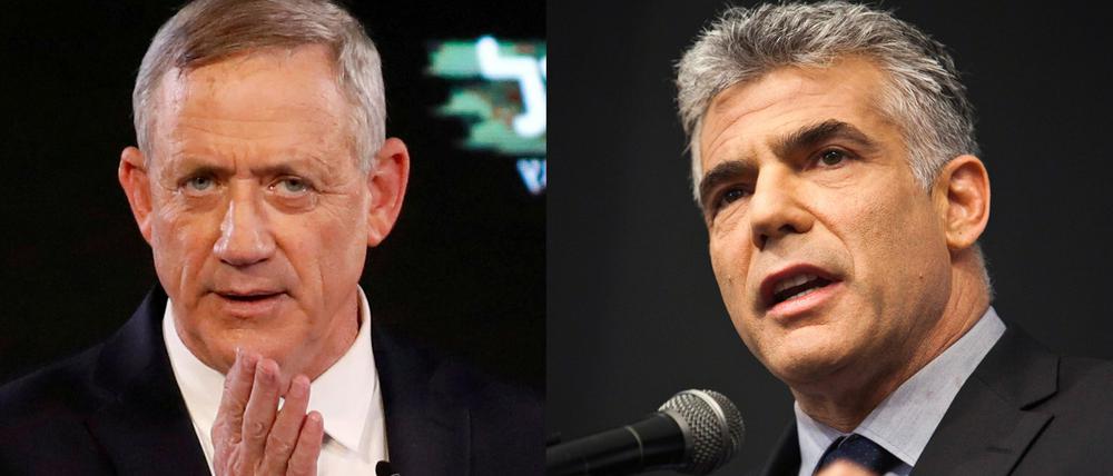 Der ehemalige Armeechef Benny Gantz (l.) und der liberale Politiker Jair Lapid (r.). 