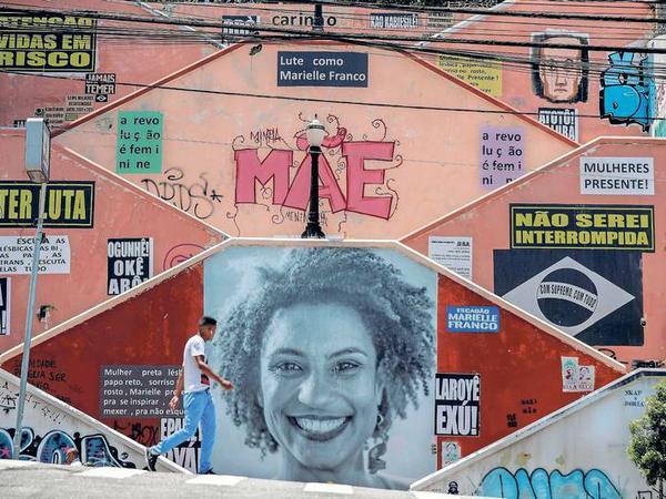 Opfer der neuen Rechten. Ein Wandbild in São Paulo erinnert an die 2018 ermordete Politikerin Marielle Franco.