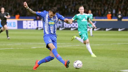 Stürmer Davie Selke schoss Hertha zuletzt gegen Bremen in Front. 