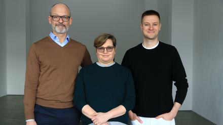 Mentoren. Willem de Rooij (li.), Angela Bulloch und Simon Denny.