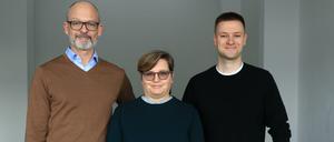 Mentoren. Willem de Rooij (li.), Angela Bulloch und Simon Denny.