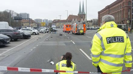 Am Unfallort in der Grunerstraße, im Januar 2018.
