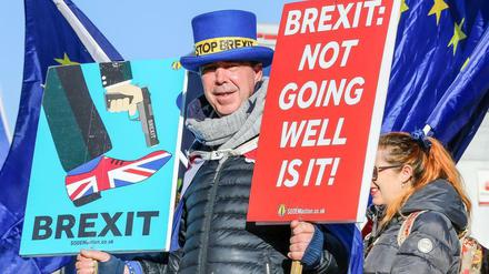 Eifriger Europa-Verfechter: Steven Bray, Gründer von SODEM, demonstriert in London täglich gegen den Brexit.