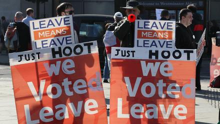 Bleiben wäre ein Betrug, meinen Brexit-Befürworter in London. Die Mehrheit hatte 2016 für den EU-Austritt gestimmt.