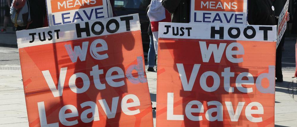 Bleiben wäre ein Betrug, meinen Brexit-Befürworter in London. Die Mehrheit hatte 2016 für den EU-Austritt gestimmt.