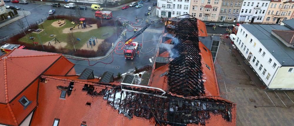Im Februar 2016 wurde ein Brandanschlag auf ein zur Flüchtlingsunterkunft umgebautes Hotel im sächsischen Bautzen verübt. (Archiv)