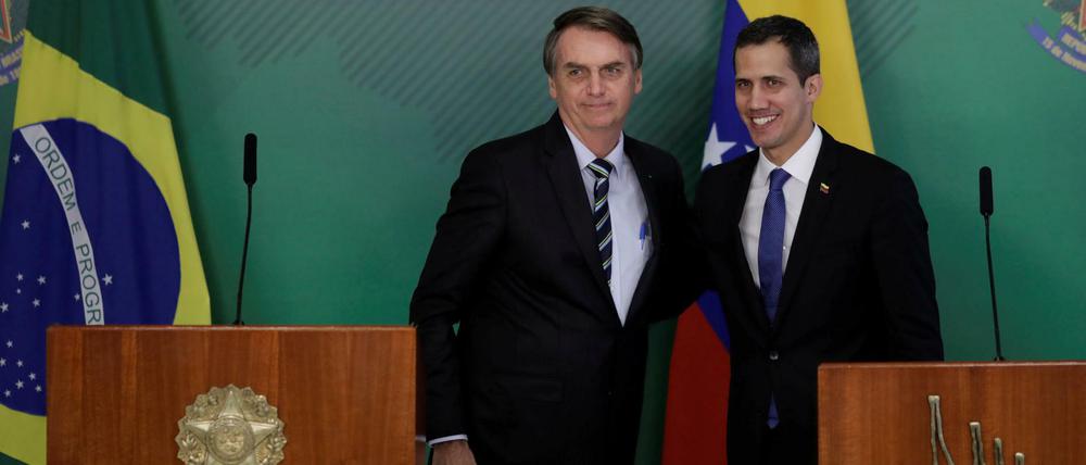 Venezuelas Oppositionsführer Juan Guaidó zu Beuch bei Bralisielns Präsidenten Jair Bolsonaro.