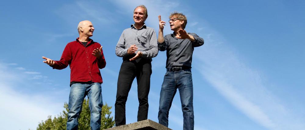 Projektleiter Klaus Staffa (v.l.), Investor Paul Grunow und Architekt Uwe Heinhaus kennen sich vom Baugruppen-Wohnprojekt.