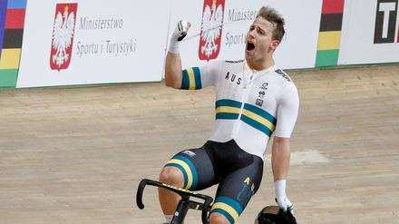 Der zweifache Sieger: Samuel Welsford und die Australier haben bei der Bahnrad-WM viel zu jubeln.