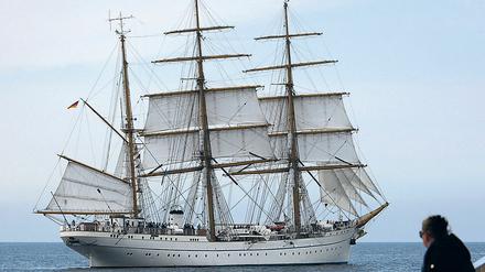 Das Segelschulschiff der Deutschen Marine "Gorch Fock" bei einer Fahrt auf der Ostsee 2015
