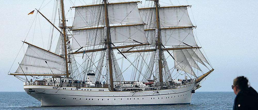 Das Segelschulschiff der Deutschen Marine "Gorch Fock" bei einer Fahrt auf der Ostsee 2015