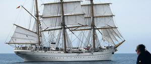 Das Segelschulschiff der Deutschen Marine "Gorch Fock" bei einer Fahrt auf der Ostsee 2015