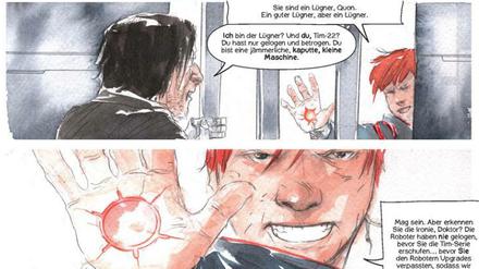 Maschinenkrieg in Wasserfarben: Dustin Nguyens Aquarelle geben der Serie eine besondere Anmutung.