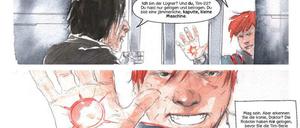Maschinenkrieg in Wasserfarben: Dustin Nguyens Aquarelle geben der Serie eine besondere Anmutung.