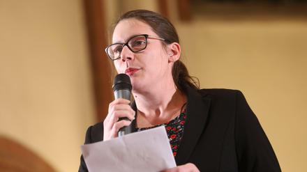 Annalena Schmidt beim Bürgerforum am 8. Februar 2019 in der Maria-und-Martha-Kirche.