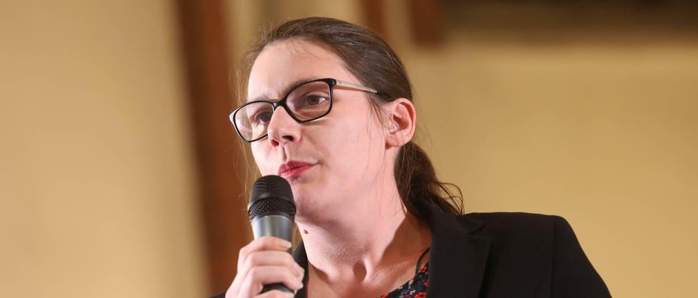 Annalena Schmidt beim Bürgerforum am 8. Februar 2019 in der Maria-und-Martha-Kirche.