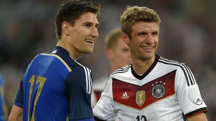 Freundschaftlich. Thomas Müller beim Testspiel gegen Argentinien im September 2014.