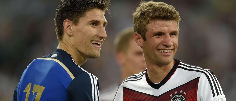 Freundschaftlich. Thomas Müller beim Testspiel gegen Argentinien im September 2014.