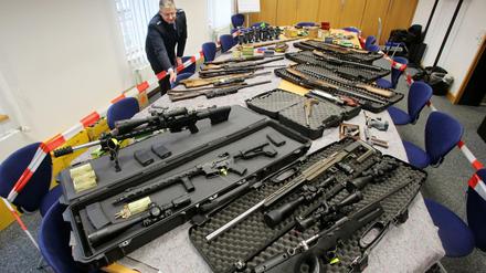 Im Jahr 2016 in Nordrhein-Westfalen sichergestellte Waffen von "Reichsbürgern". 