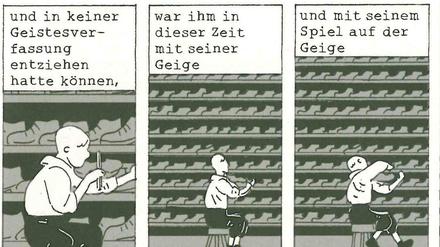 Wieder und wieder: Eine Doppelseite aus „Die Ursache“ (für Komplettansicht auf Kreuz-Symbol klicken).