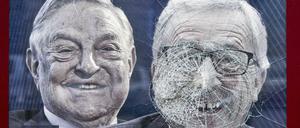 Plakate der Fidesz-Regierung diffamieren Kommissionspräsident Jean-Claude Juncker und US-Milliardär George Soros.