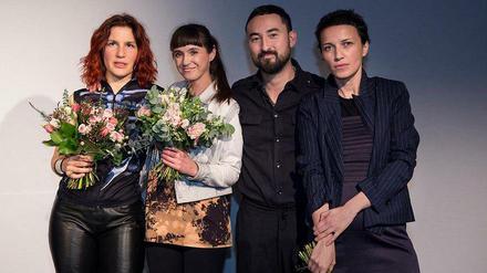 Haben Chancen auf den Preis der Nationalgalerie: Katja Novitskova, Pauline Curnier Jardin, Simon Fujiwara und Flaka Haliti (v. li.).