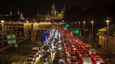 Moskauer Autofahrer verbrachten im vergangenen Jahr durchschnittlich 210 Stunden im Stau.