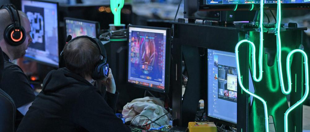 Gamer im Februar in Leipzig.