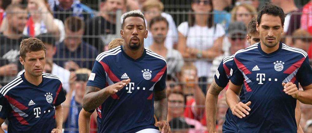 Zumindest noch bei den Bayern dabei: Thomas Müller (links), Jerome Boateng (mittig) und Mats Hummels