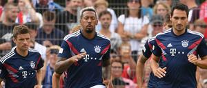 Zumindest noch bei den Bayern dabei: Thomas Müller (links), Jerome Boateng (mittig) und Mats Hummels