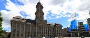 Der Brunnen vor dem Stadthaus am Molkenmarkt in Berlin-Mitte.
