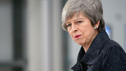 Die britische Premierministerin Theresa May am Freitag im ostenglischen Grimsby.