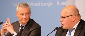 Bruno Le Maire, Wirtschaftsminister von Frankreich, und Bundeswirtschaftsminister Peter Altmaier (CDU). 