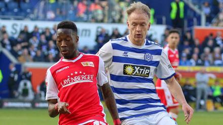 Carlos Mané (links) kann im Kampf um den Aufstieg noch ganz wichtig werden für den 1. FC Union.