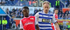 Carlos Mané (links) kann im Kampf um den Aufstieg noch ganz wichtig werden für den 1. FC Union.