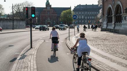 Ein Radweg in Kopenhagen. Die dänische Hauptstadt gilt als fahrradfreundlichste Stadt Europas.