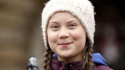 Greta Thunberg bei ihrem Auftritt bei einer Kundgebung in Hamburg.